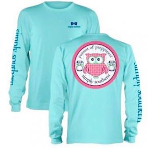 Simply Southern Aqua Long Sleeved Tee “Pursuit of Preppiness”
